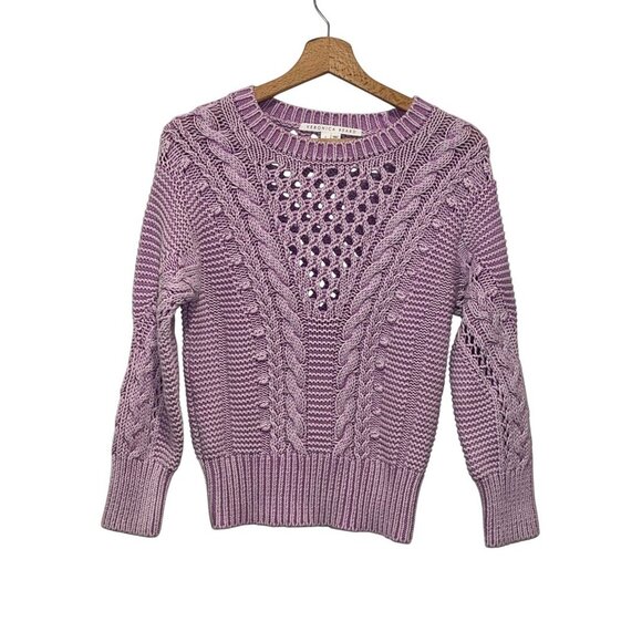 Veronica Beard Lilac Eleonor Cotton Crewneck Sweater Size Small Womens ($398) - Picture 2 of 10